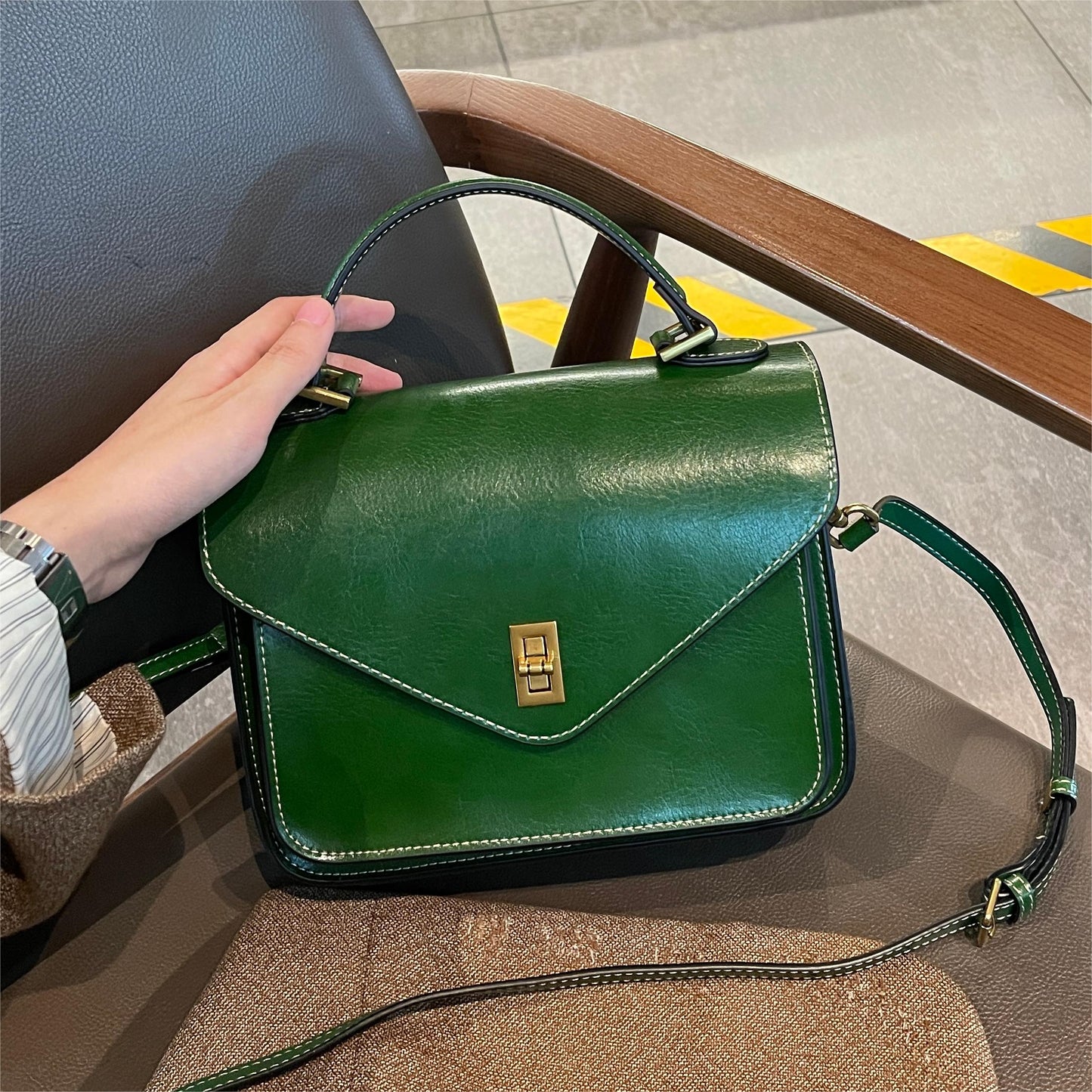 G01-【Genuine Leather】Women's Envelope Bag Crossbody Bag Solid Color Classic Shoulder Bag Messenger Bag Fashion Handbag