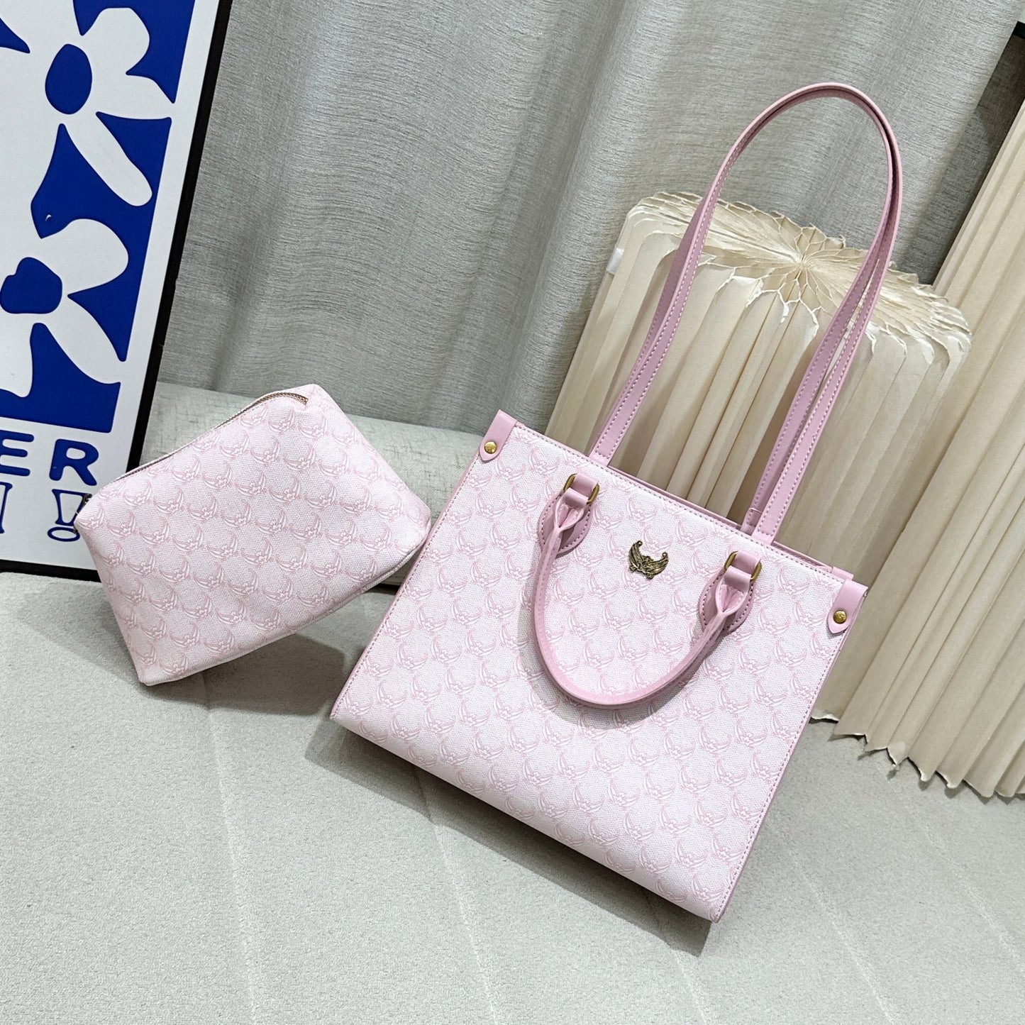 E16-Super Cute With Star and Moon Combination Graphic Design Tote Bag Handbag Shoulder Bag