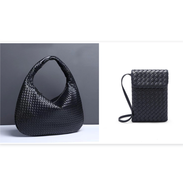 D41-Womens Leather Woven Handbag Top Handle Satchel Handbags, Large Hobo Tote Bag with Zipper Handmade Shoulder Purse Tote Bags