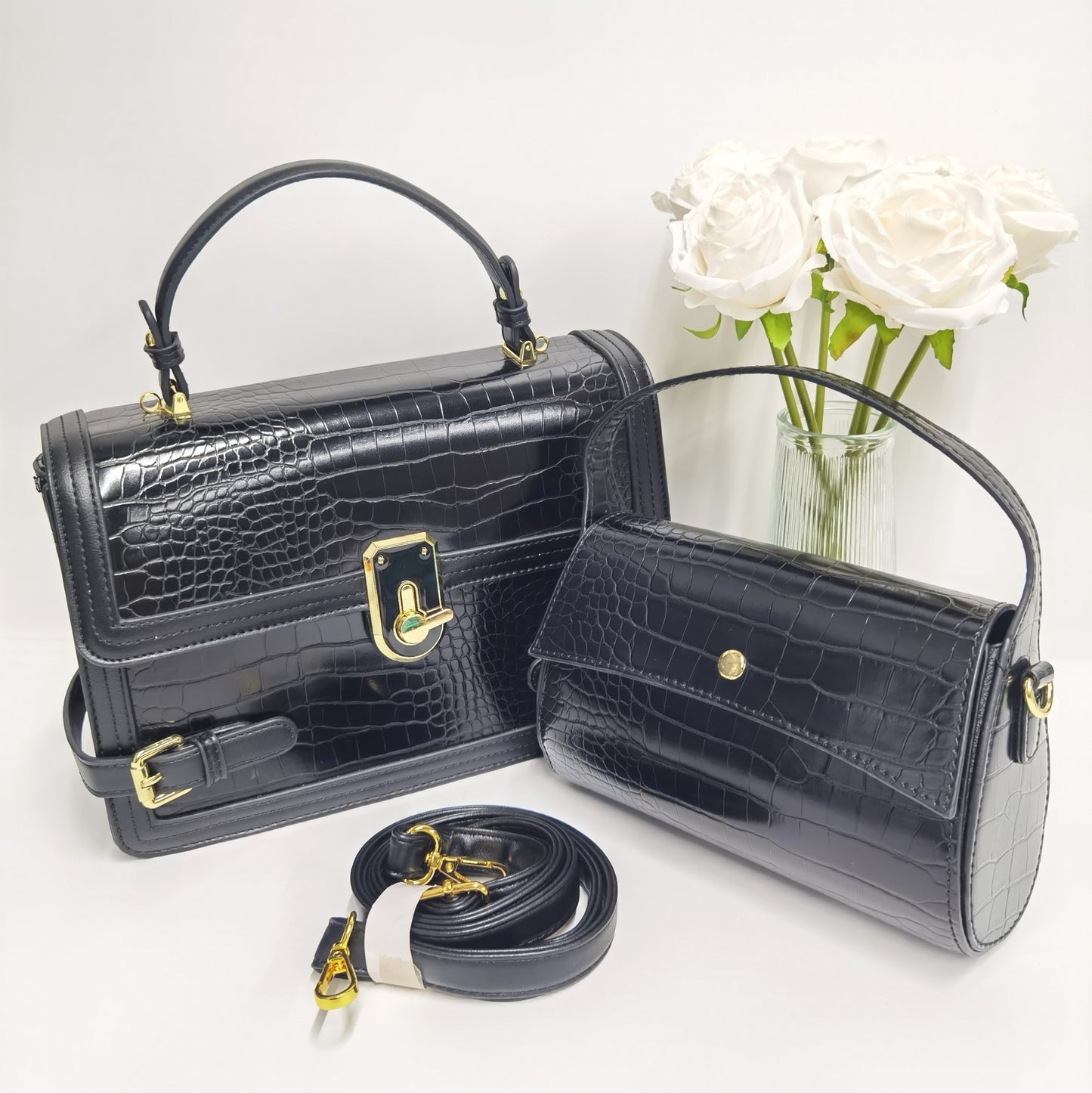 E07-New Women's Large Capacity Stone Pattern Shoulder Crossbody Bag with Wallet Small Square Bag Multi-compartment Handbag