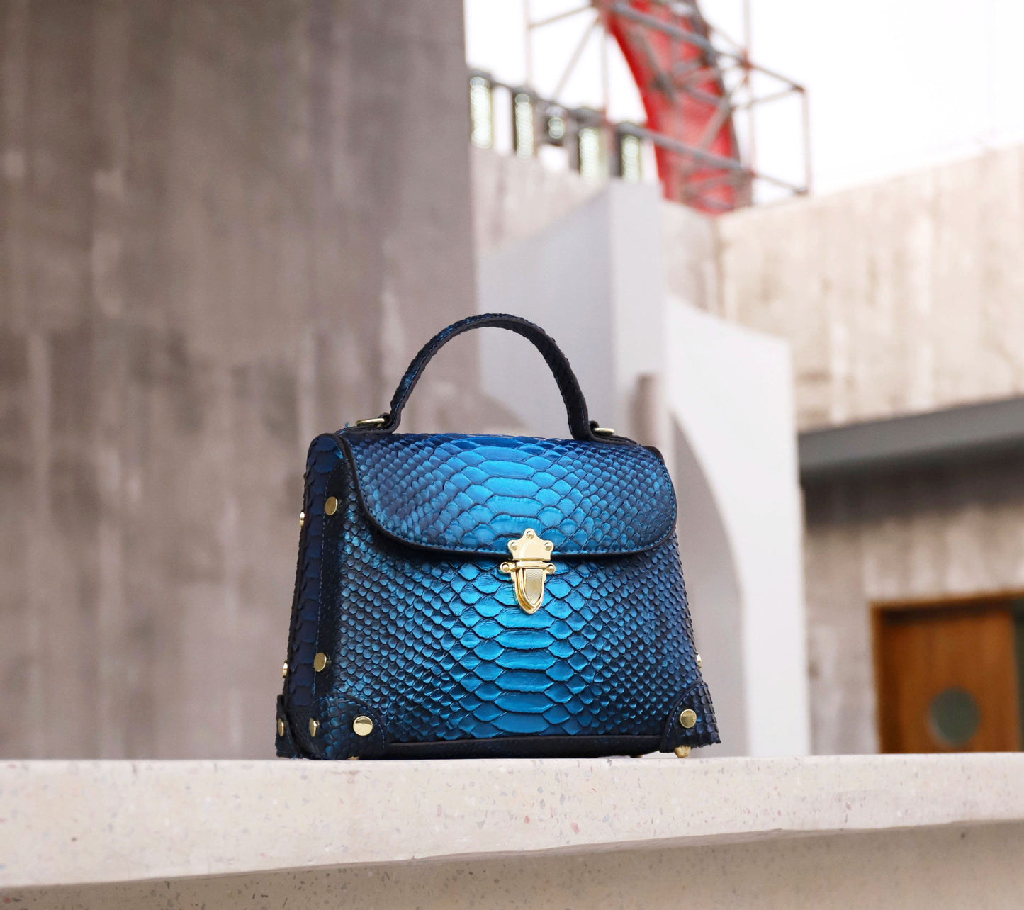 E100-New women's high-quality snake pattern handbag single shoulder large space box bag multi-compartment handbag