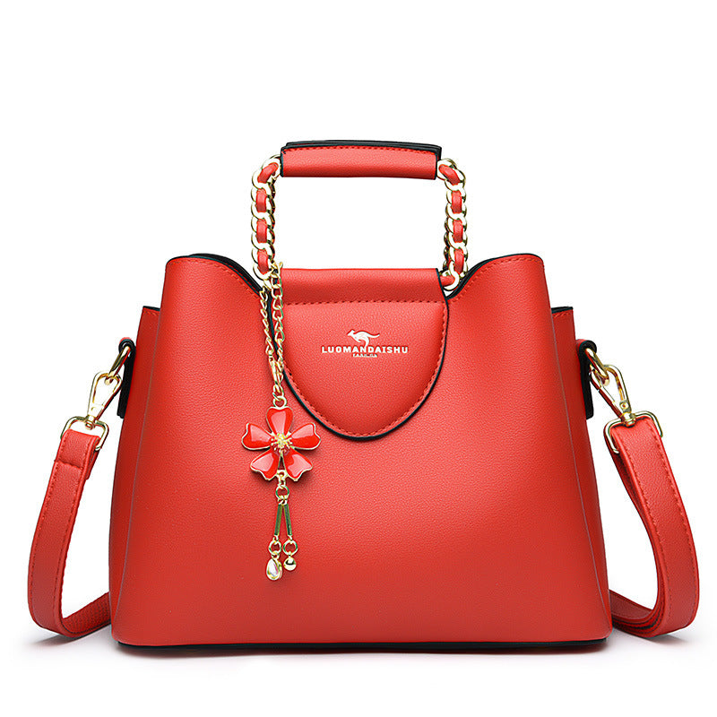E34-New women's shoulder crossbody bag kangaroo tote bag flower accessories large capacity handbag