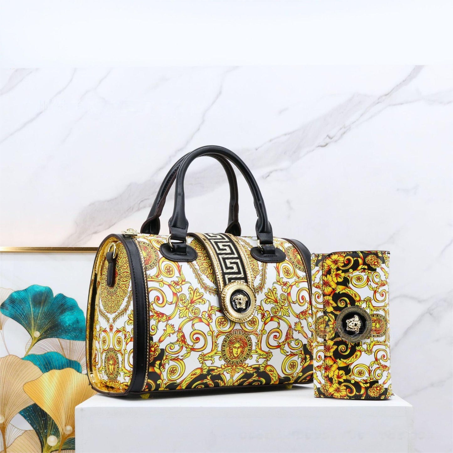 E102-New style women's large-capacity flower pattern handbag printed multi-compartment pillow bag tote bag