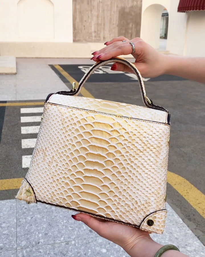 E100-New women's high-quality snake pattern handbag single shoulder large space box bag multi-compartment handbag