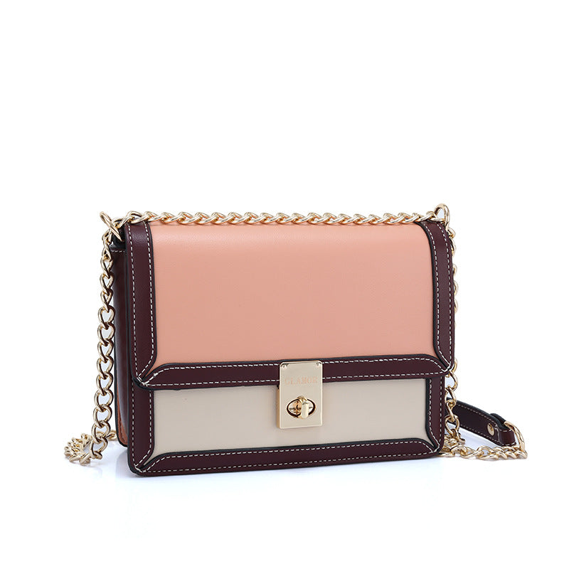 E125-New style ladies multi-compartment chain bag high quality small square bag color matching handbag