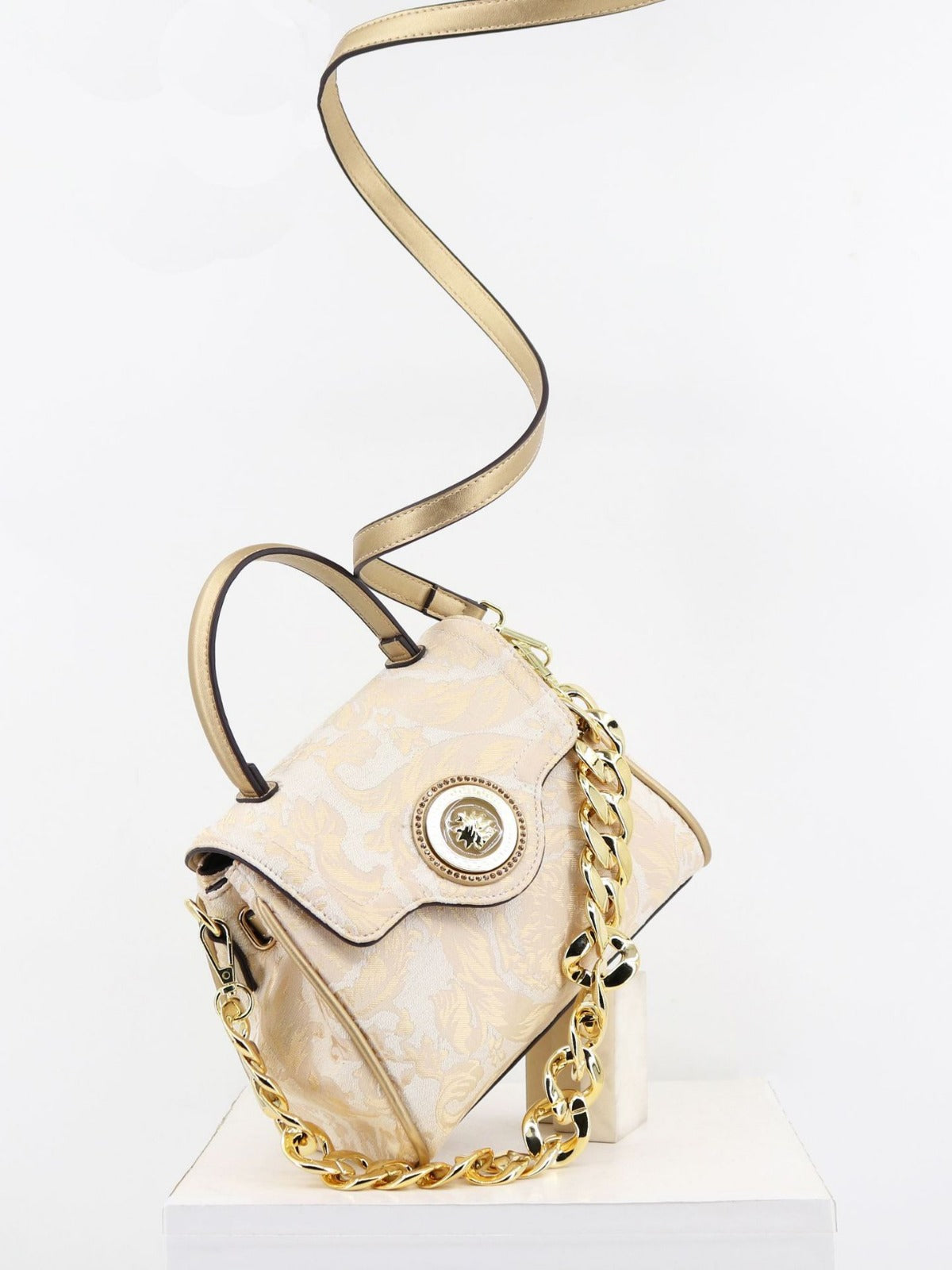 New E145 Women's Acrylic Chain Crossbody Tote Bag - High Quality Hand-held Bag, Kelly Style, Zipper Buckle, Polyester Lining