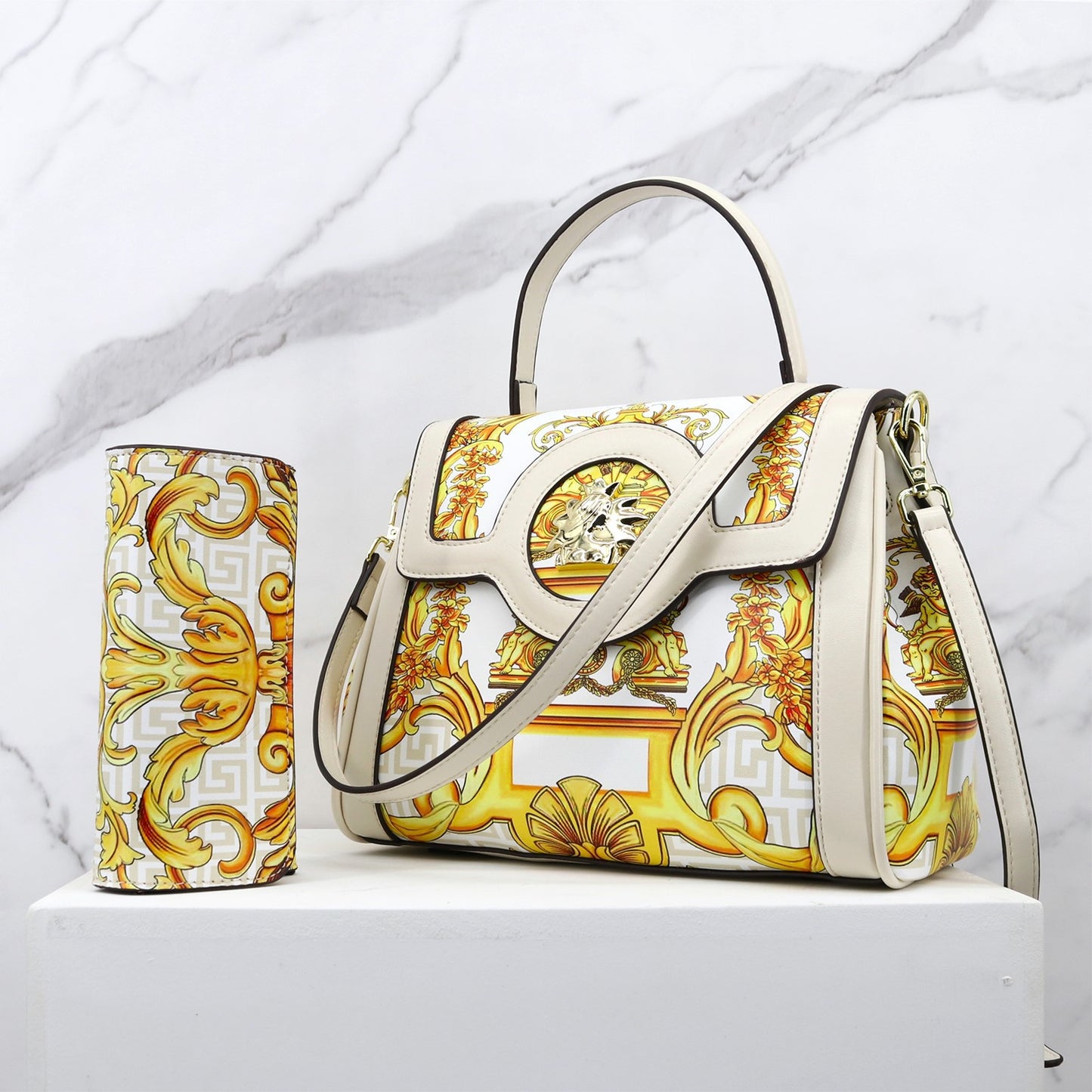 E103-New women's high-quality printed wallet and mother-in-law shoulder bag large capacity handbag
