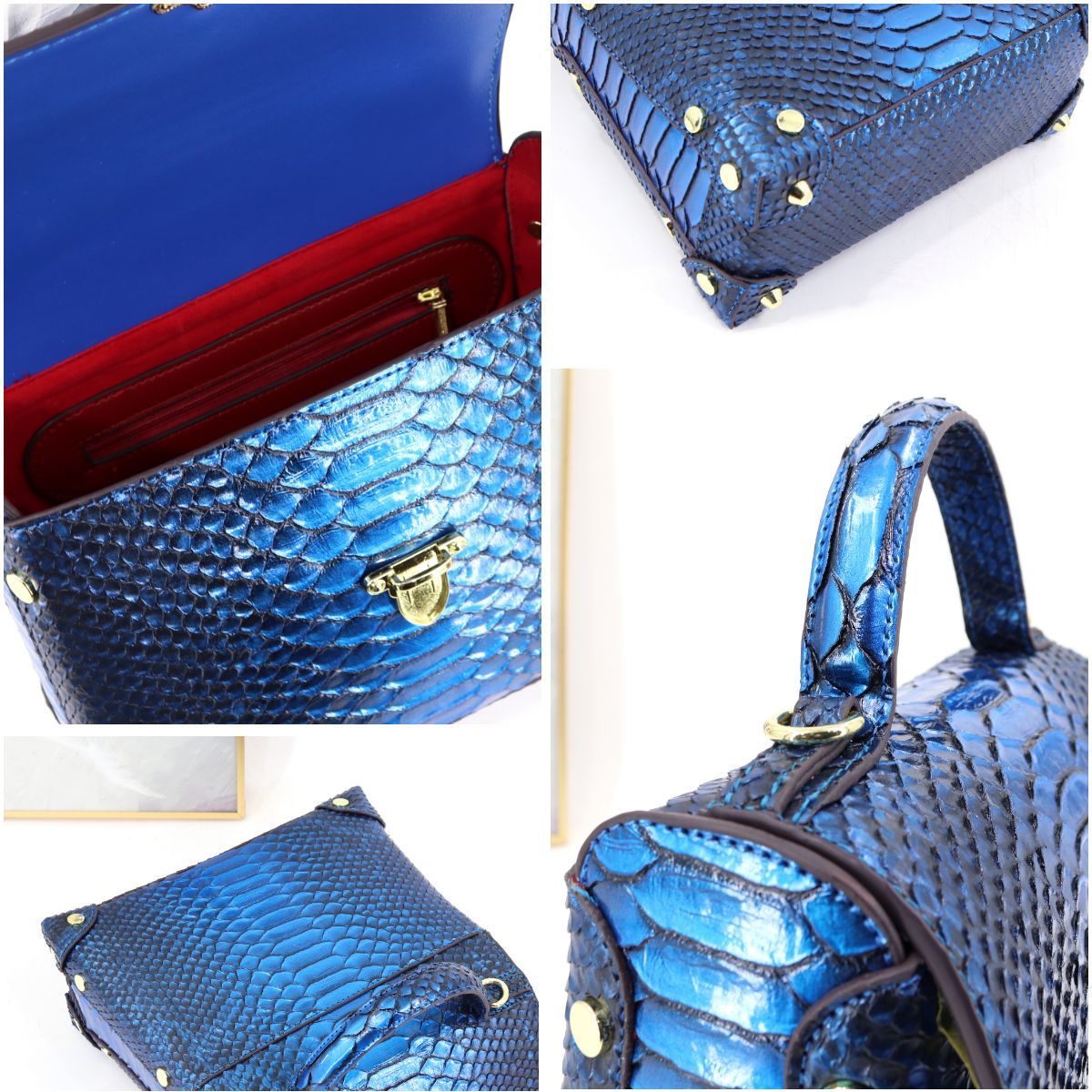 E100-New women's high-quality snake pattern handbag single shoulder large space box bag multi-compartment handbag