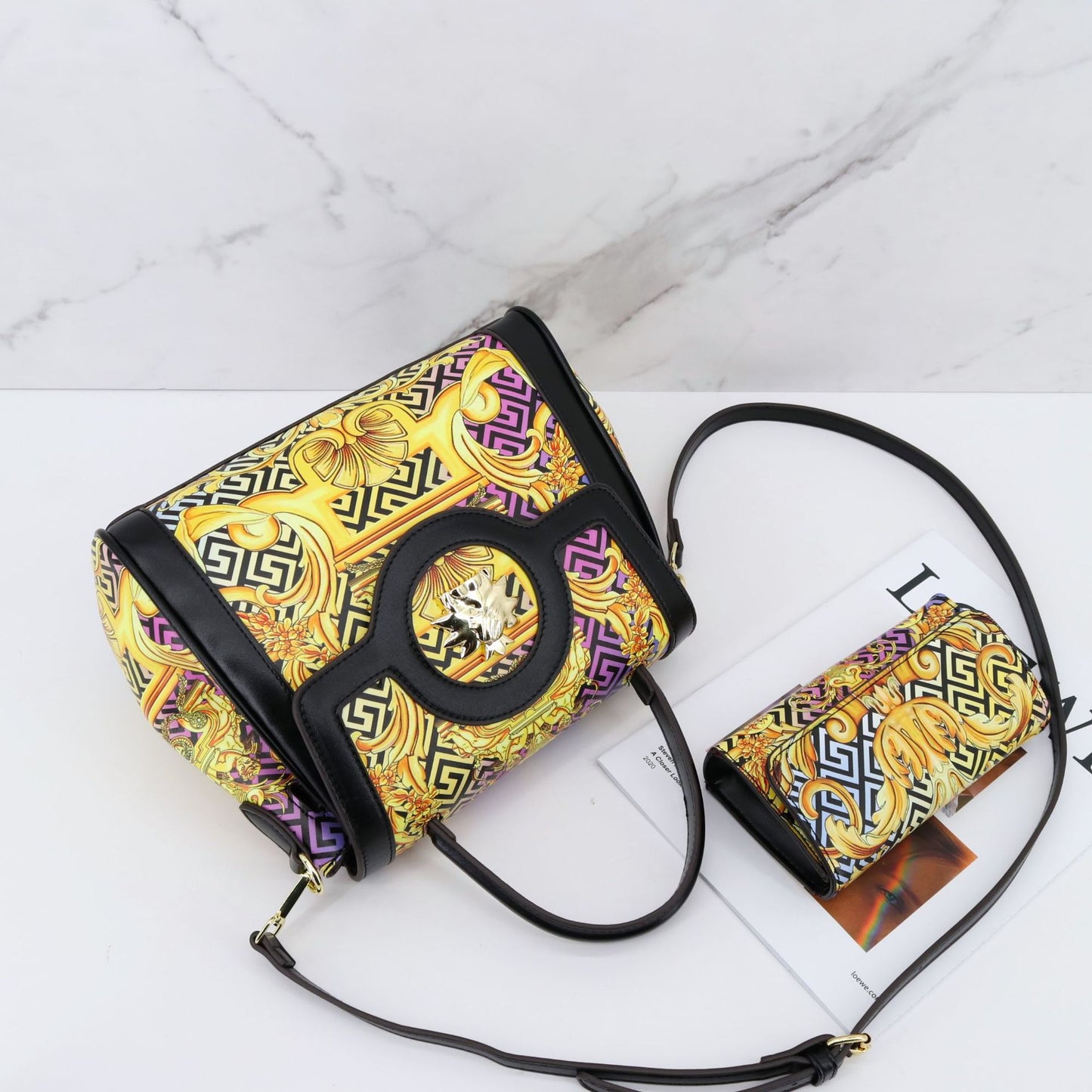 E103-New women's high-quality printed wallet and mother-in-law shoulder bag large capacity handbag