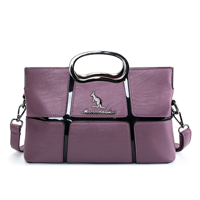 C35-Ladies large-capacity kangaroo shoulder bag spliced crossbody bag handbag