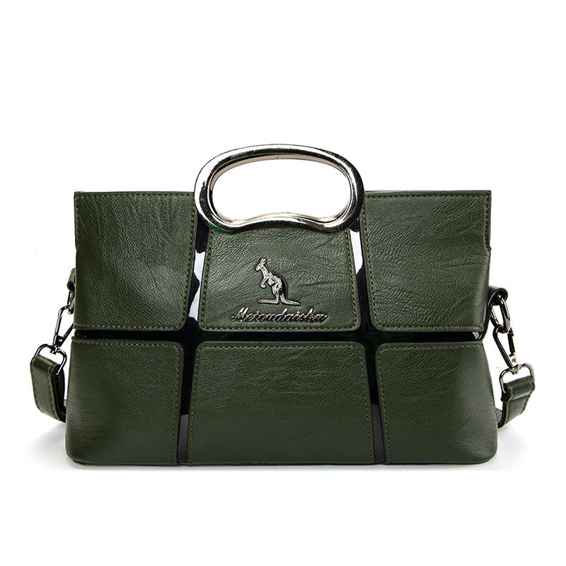 C35-Ladies large-capacity kangaroo shoulder bag spliced crossbody bag handbag