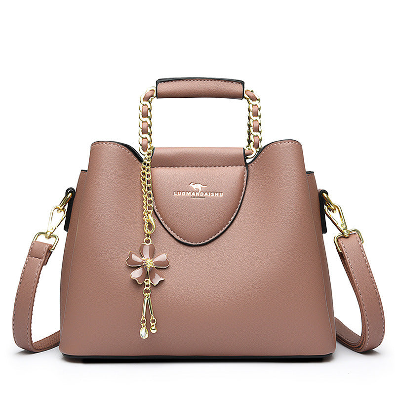 E34-New women's shoulder crossbody bag kangaroo tote bag flower accessories large capacity handbag