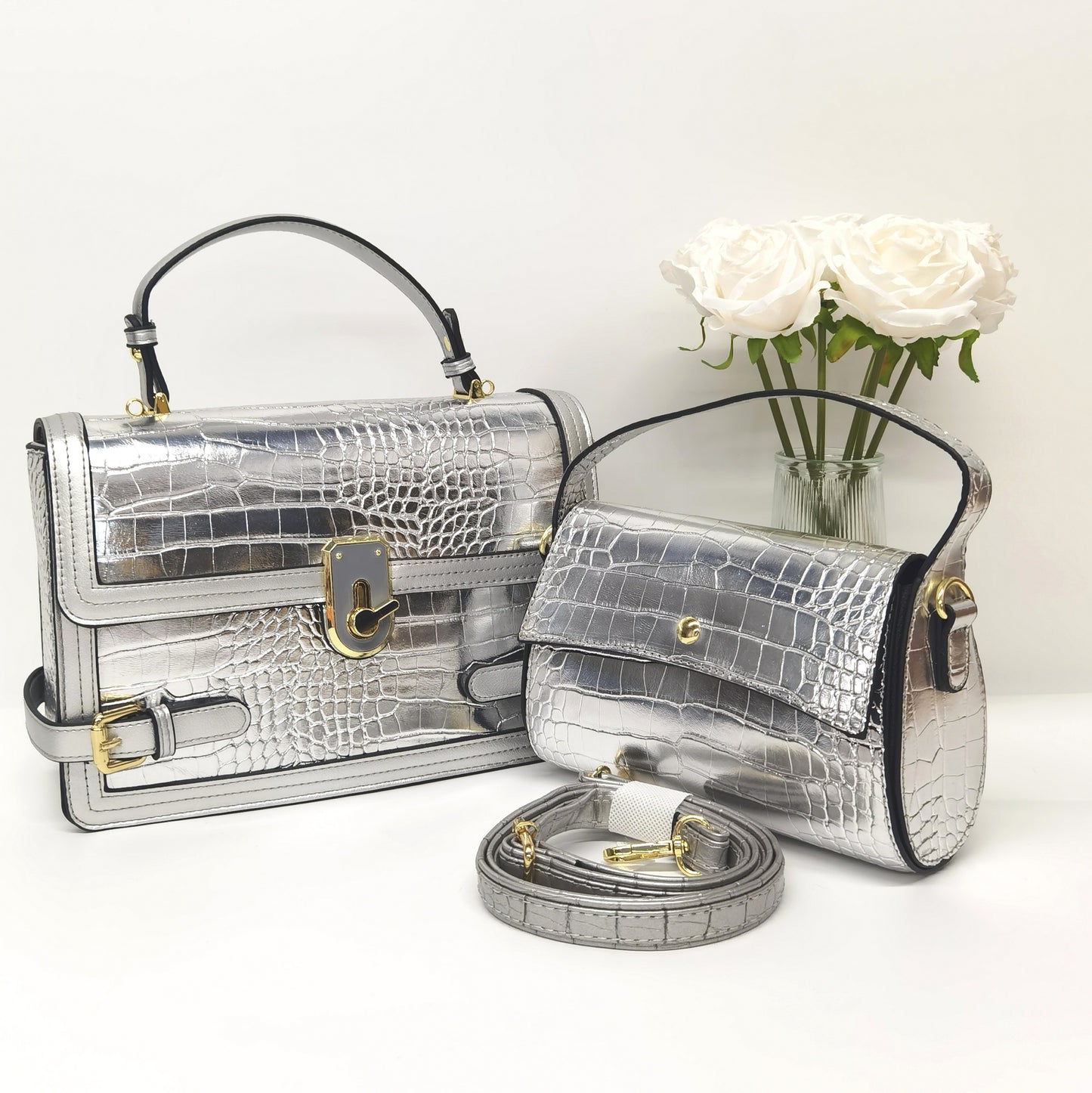 E07-New Women's Large Capacity Stone Pattern Shoulder Crossbody Bag with Wallet Small Square Bag Multi-compartment Handbag
