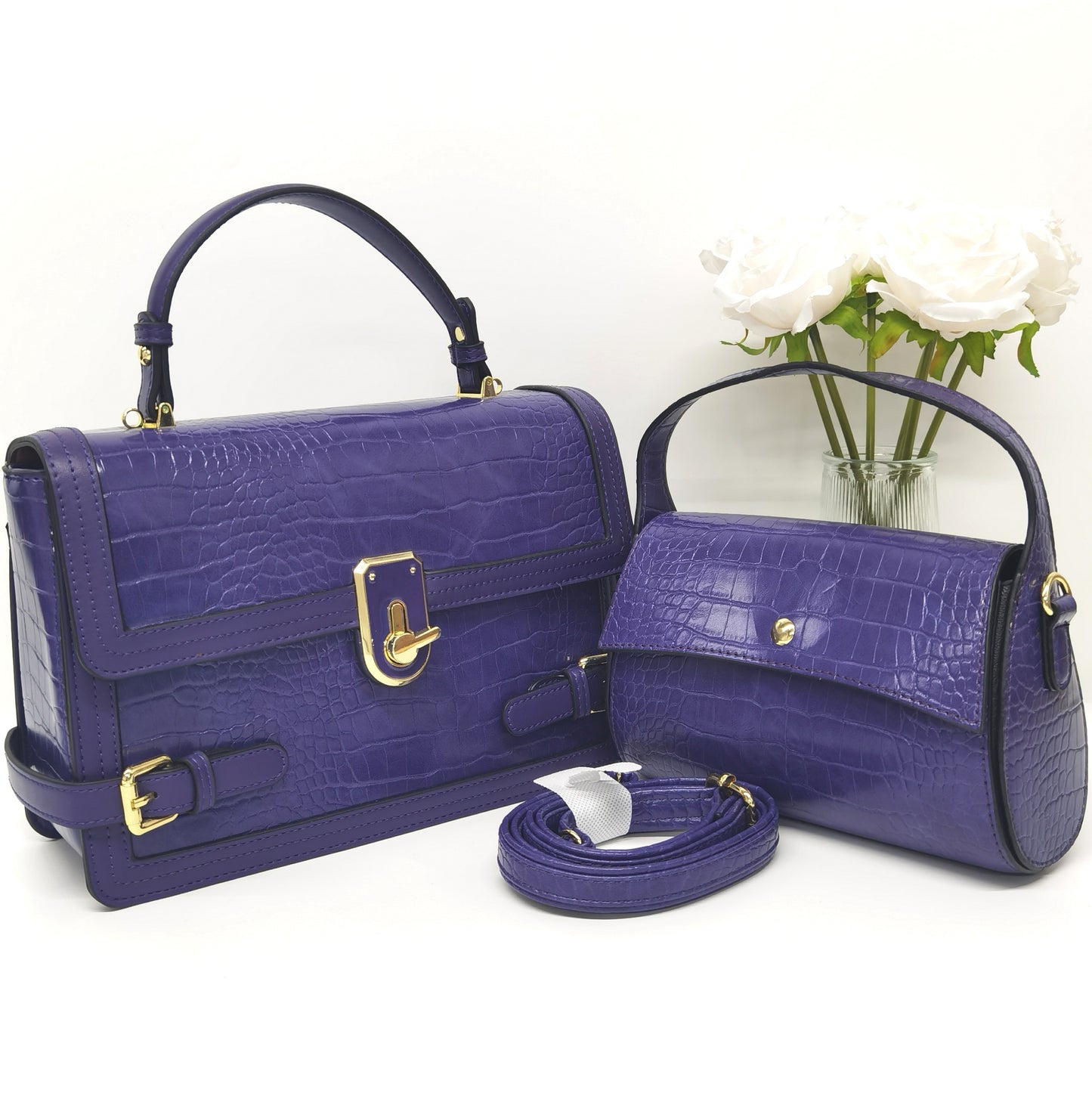 E07-New Women's Large Capacity Stone Pattern Shoulder Crossbody Bag with Wallet Small Square Bag Multi-compartment Handbag