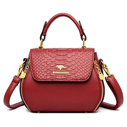 D12-Large capacity crocodile pattern girls crossbody bag embossed adjustable shoulder strap shoulder bag handbag
