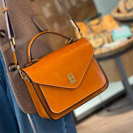 G01-【Genuine Leather】Women's Envelope Bag Crossbody Bag Solid Color Classic Shoulder Bag Messenger Bag Fashion Handbag