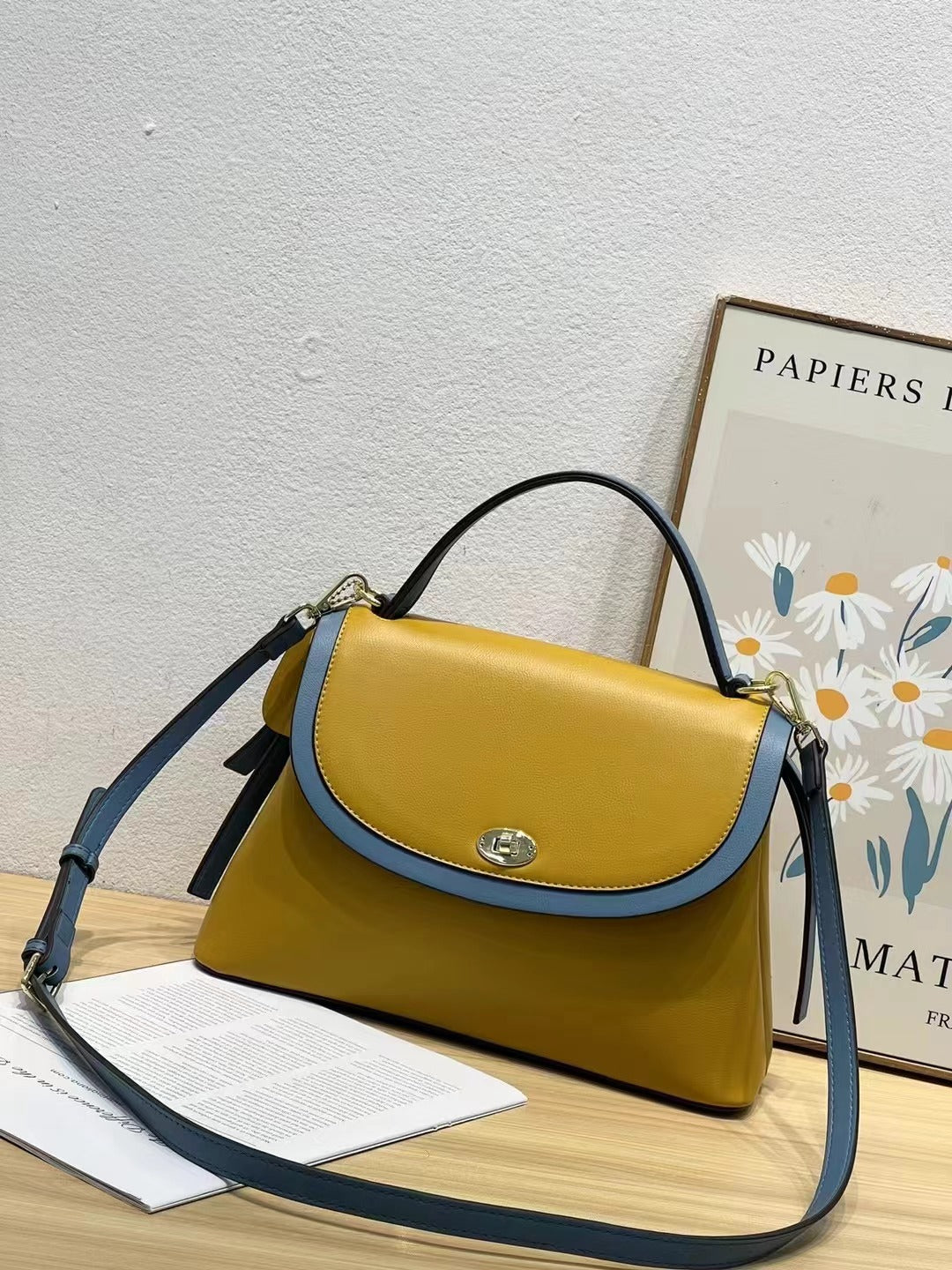 D46-Women's macaron color saddle bag spring summer handbag crossbody bag