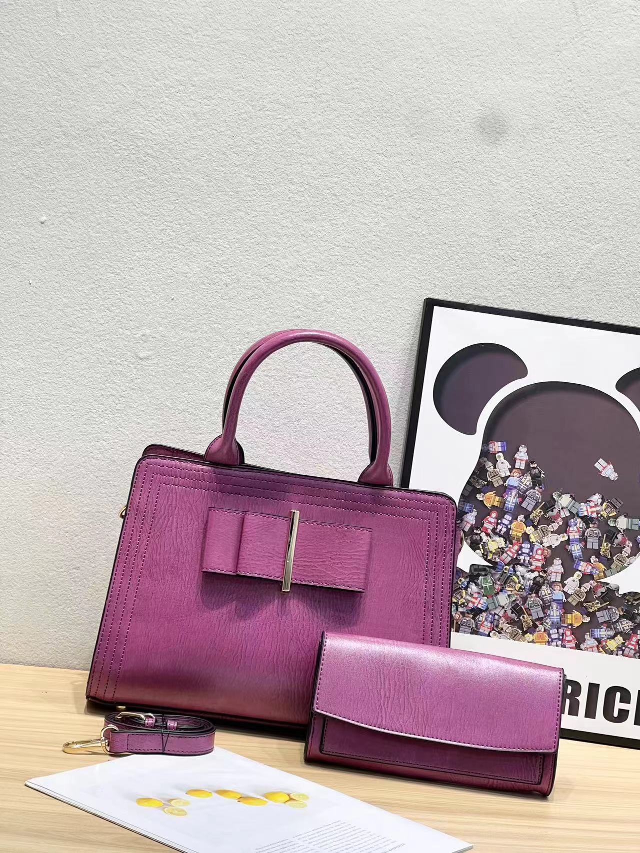 E60-New style women's summer large-capacity solid color handbag with wallet multi-compartment tote bag