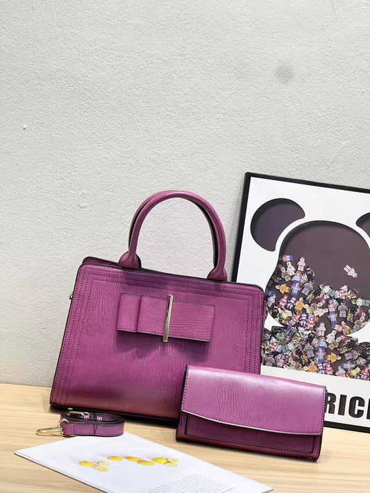 E60-New style women's summer large-capacity solid color handbag with wallet multi-compartment tote bag