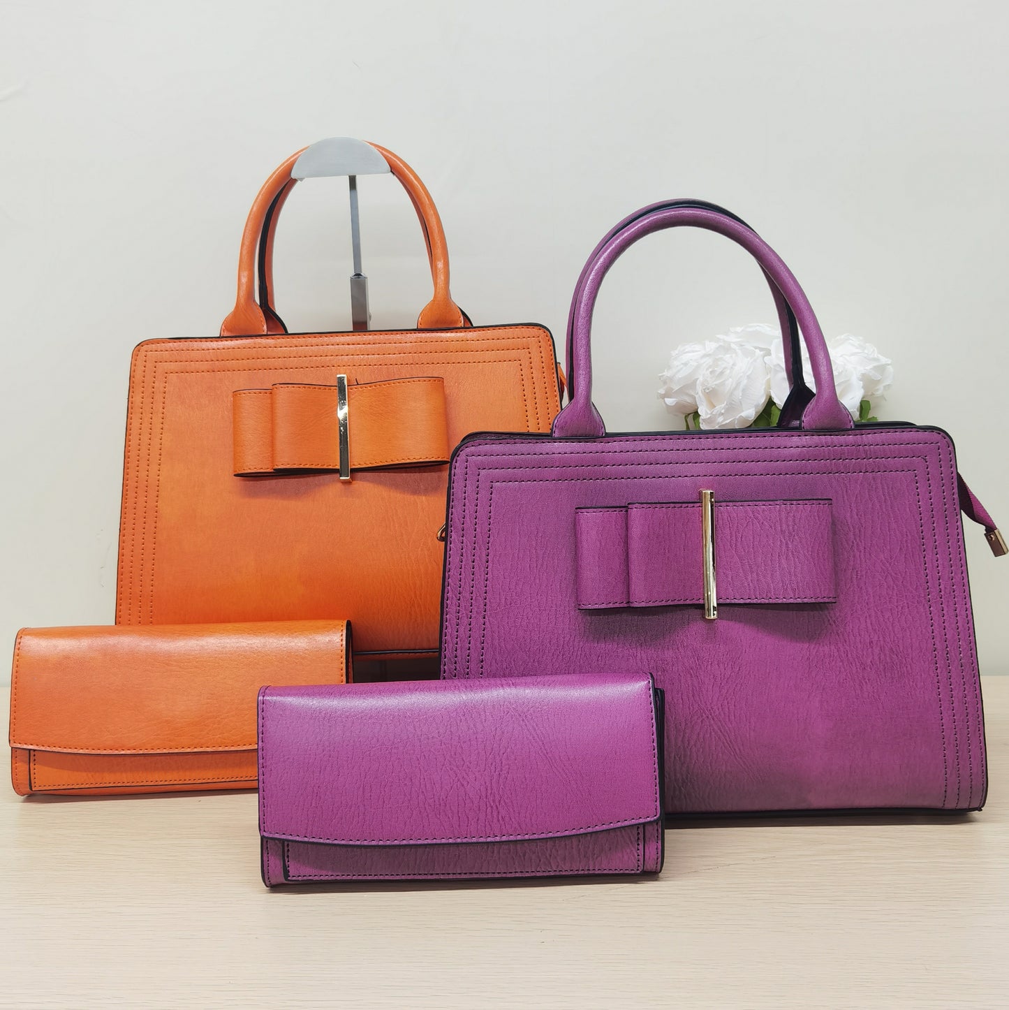 E60-New style women's summer large-capacity solid color handbag with wallet multi-compartment tote bag