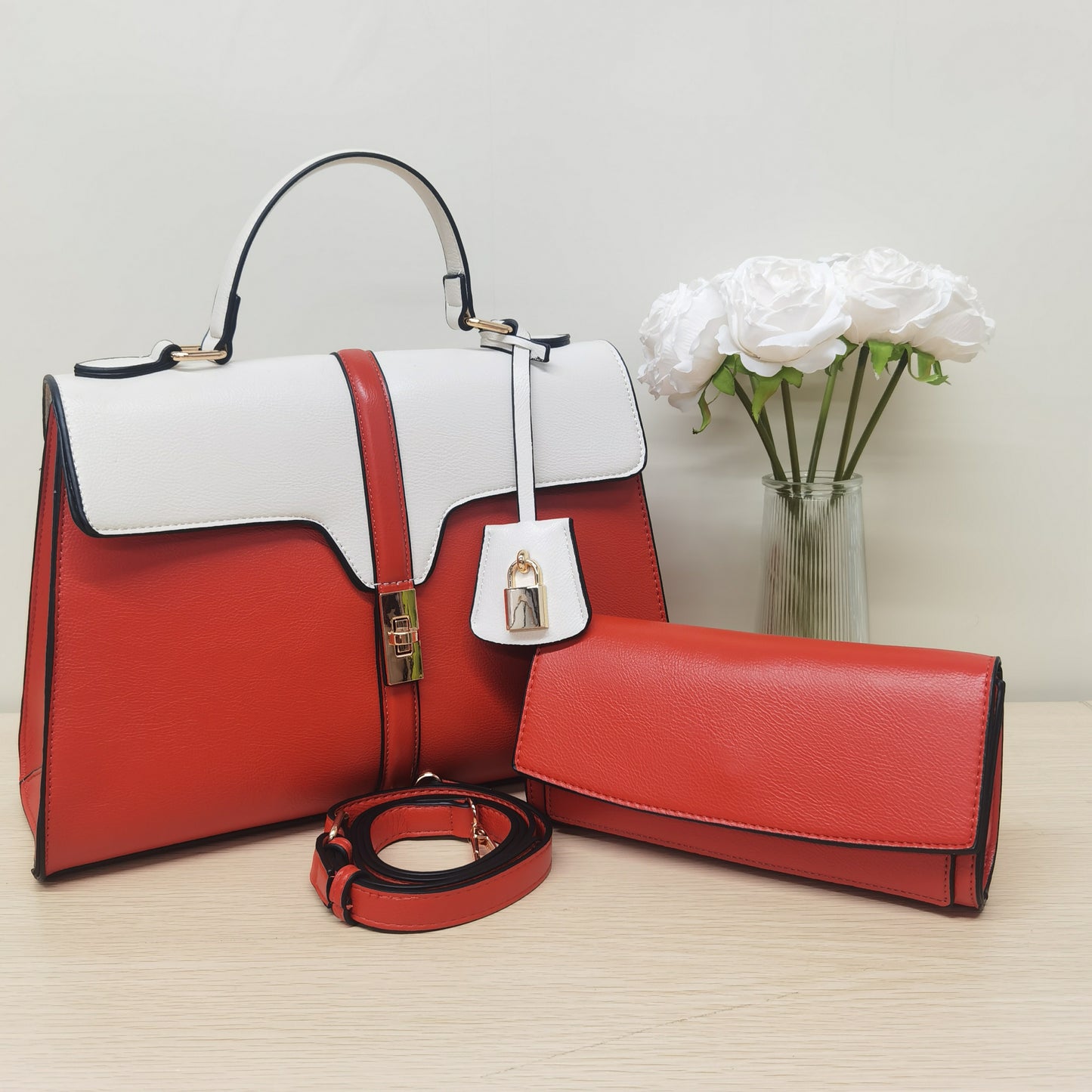 E62-New large-capacity women's square bag with color matching single shoulder crossbody bag multi-compartment handbag
