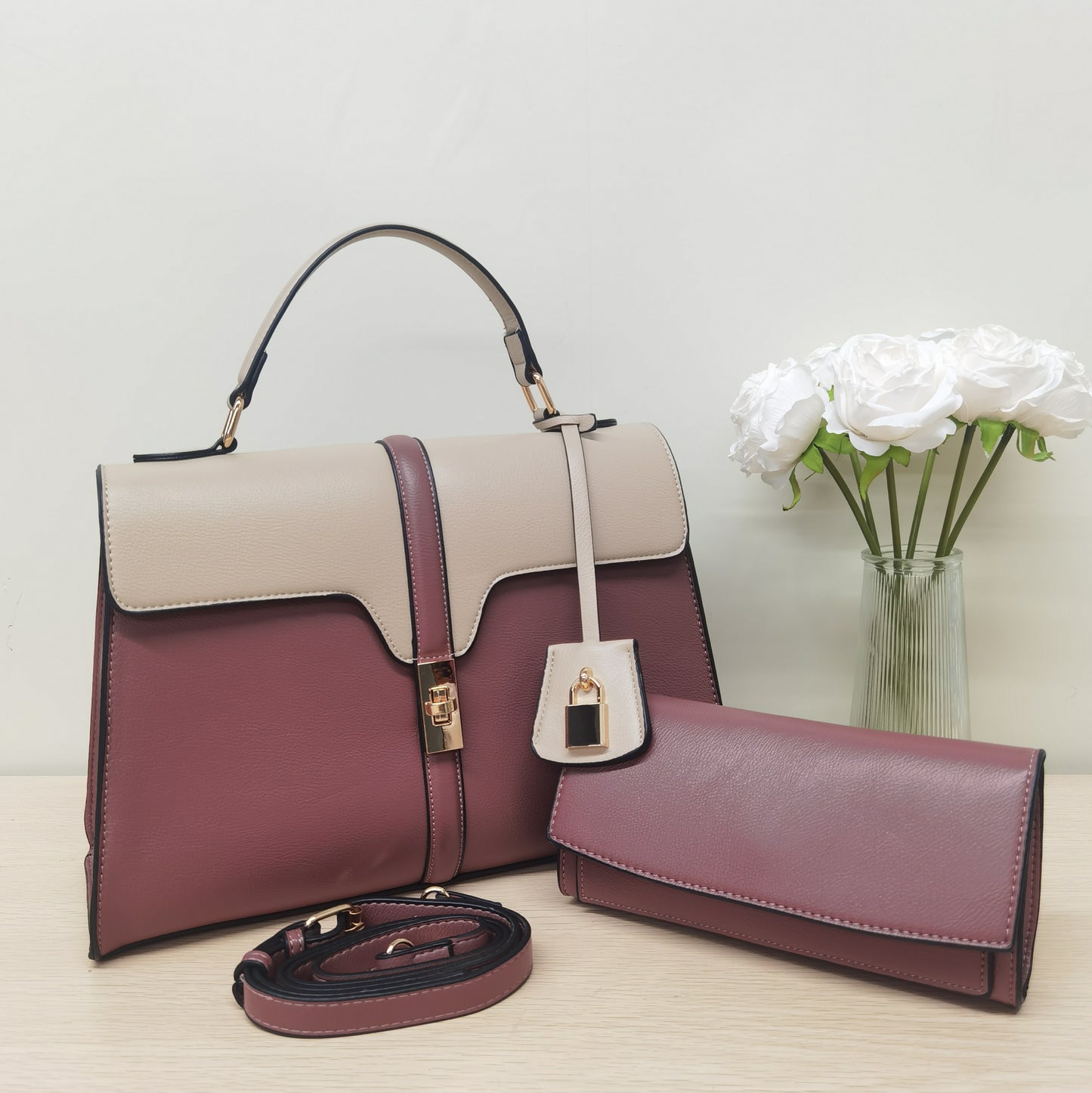 E62-New large-capacity women's square bag with color matching single shoulder crossbody bag multi-compartment handbag