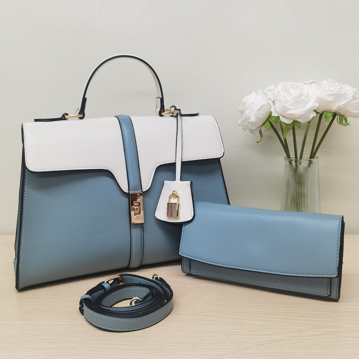 E62-New large-capacity women's square bag with color matching single shoulder crossbody bag multi-compartment handbag