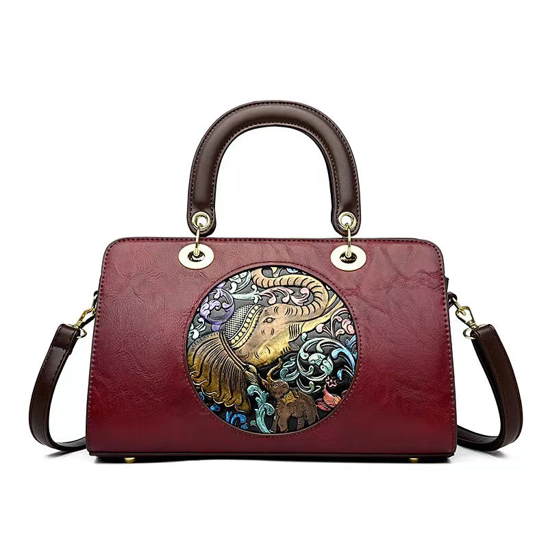 E75-New style women's large-capacity multi-compartment crossbody bag elephant handbag