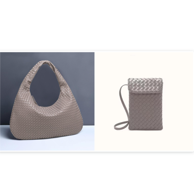 D41-Womens Leather Woven Handbag Top Handle Satchel Handbags, Large Hobo Tote Bag with Zipper Handmade Shoulder Purse Tote Bags