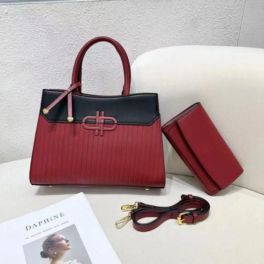 E120-New Women's Large Capacity Multi-compartment Tote Bag with Wallet and Adjustable Shoulder Strap Handbag