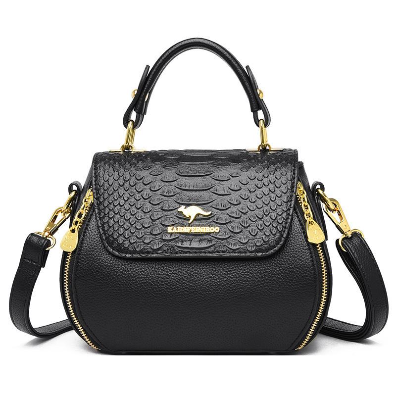 D12-Large capacity crocodile pattern girls crossbody bag embossed adjustable shoulder strap shoulder bag handbag