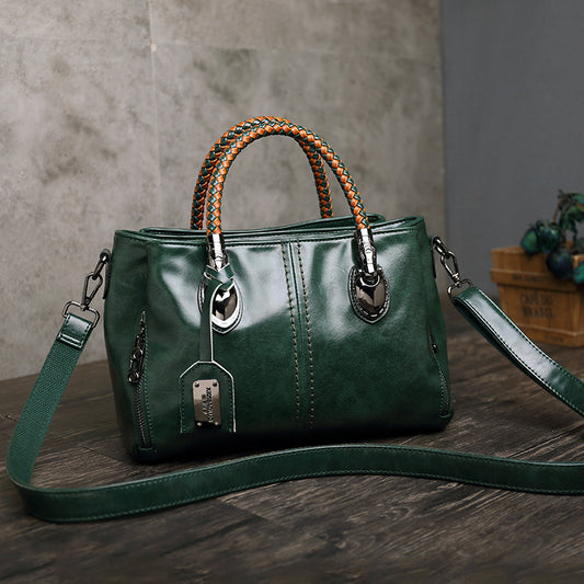 D38-Women's 2024 new handle woven contrasting color three-layer practical large-capacity handbag crossbody bag