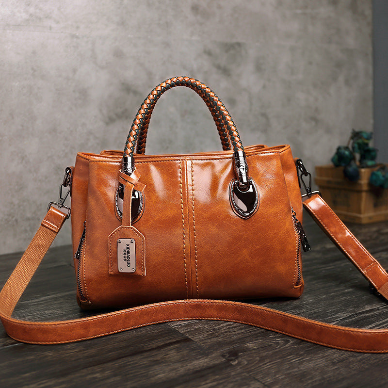 D38-Women's 2024 new handle woven contrasting color three-layer practical large-capacity handbag crossbody bag
