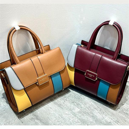 E24-2024 New Contrast Color Versatile Handbag Crossbody Bag Women's Bag Large Capacity Tote Bag Shoulder Bag