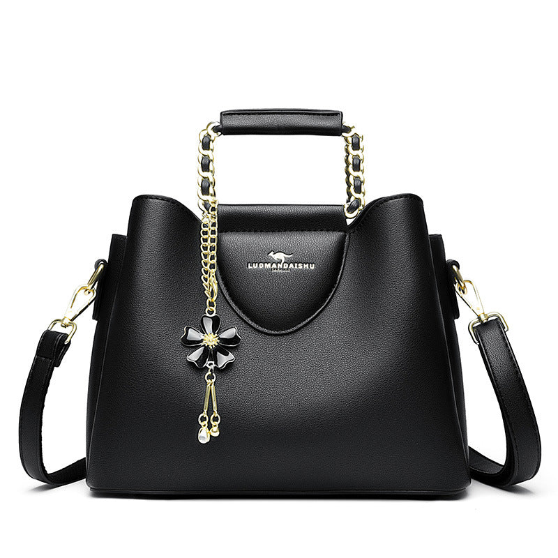 E34-New women's shoulder crossbody bag kangaroo tote bag flower accessories large capacity handbag
