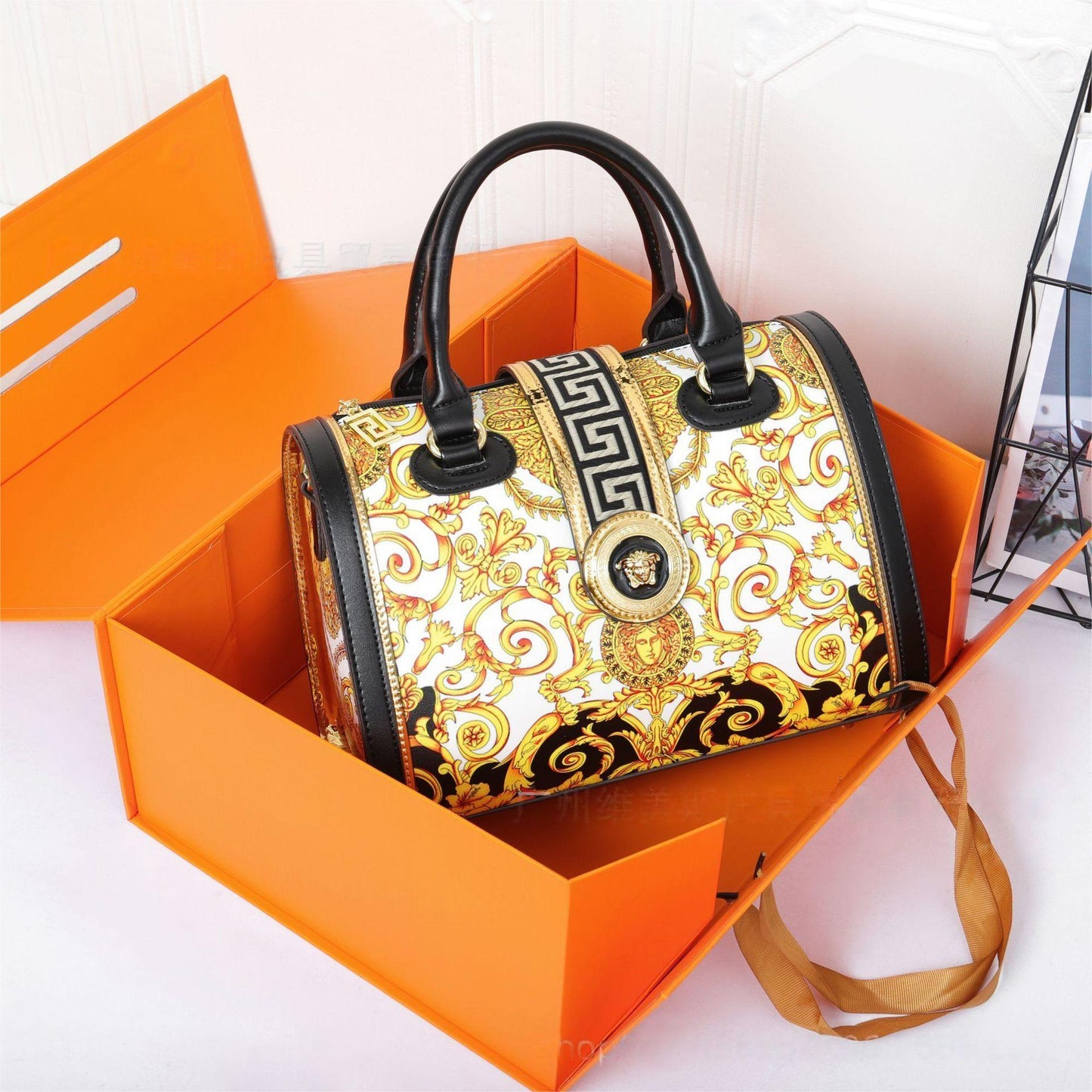E102-New style women's large-capacity flower pattern handbag printed multi-compartment pillow bag tote bag