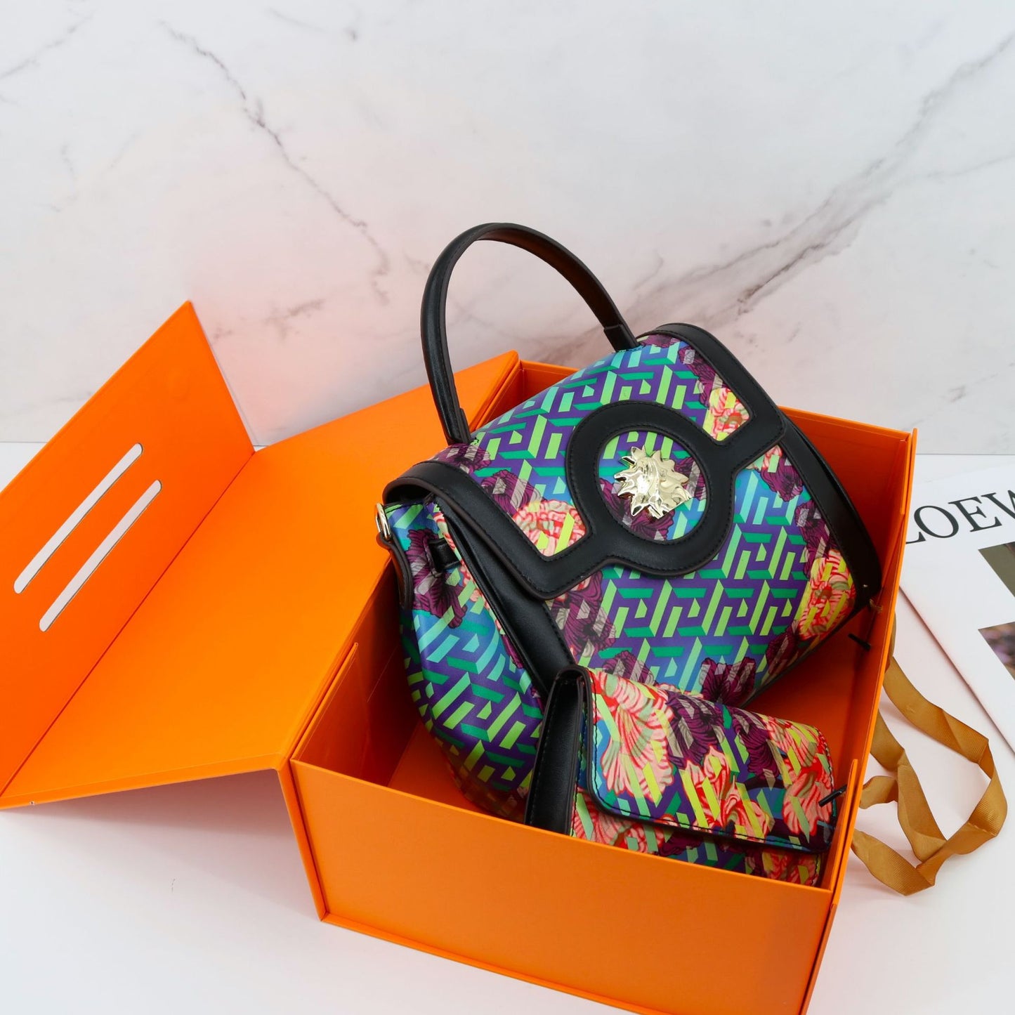 E103-New women's high-quality printed wallet and mother-in-law shoulder bag large capacity handbag