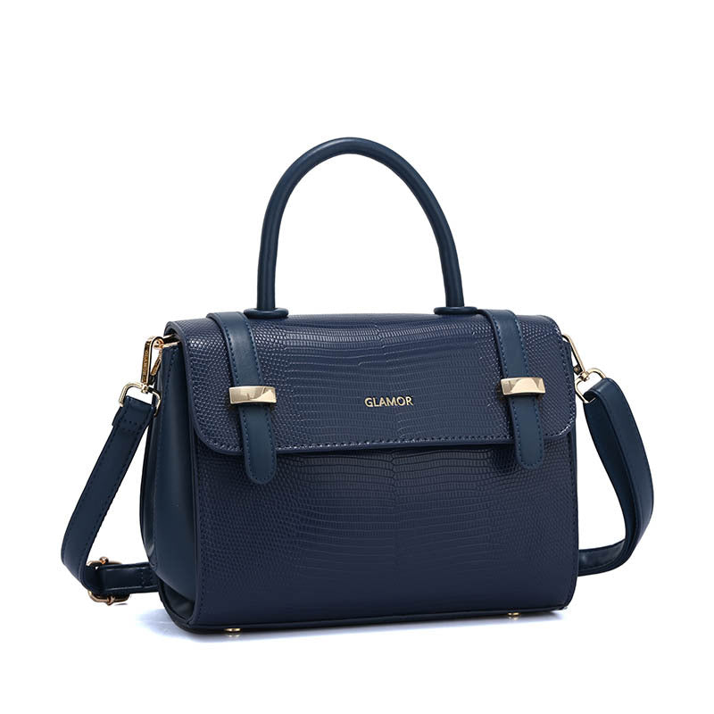 E123-New Women's PU Leather Lizard Pattern Shoulder Bag Crossbody Bag Retro Messenger Bag Handbag Multi-compartment Tote Bag