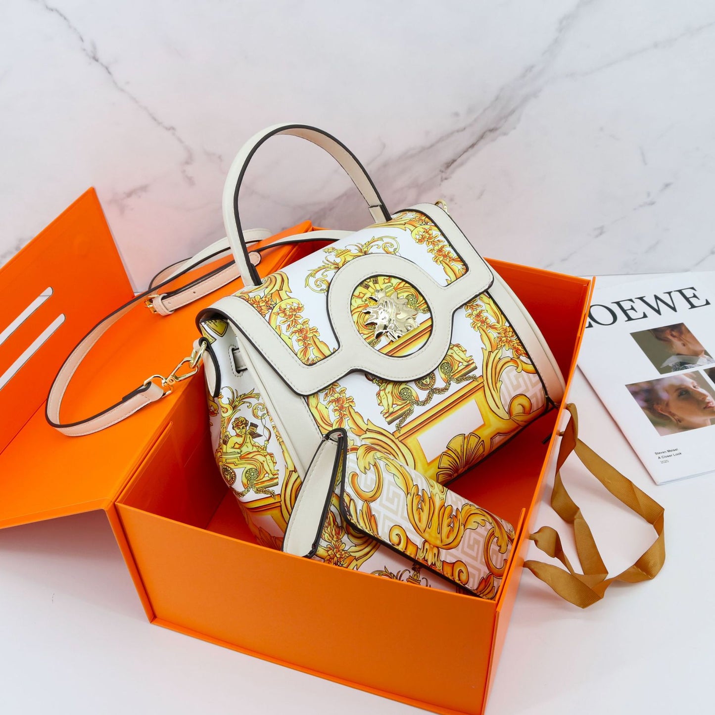 E103-New women's high-quality printed wallet and mother-in-law shoulder bag large capacity handbag