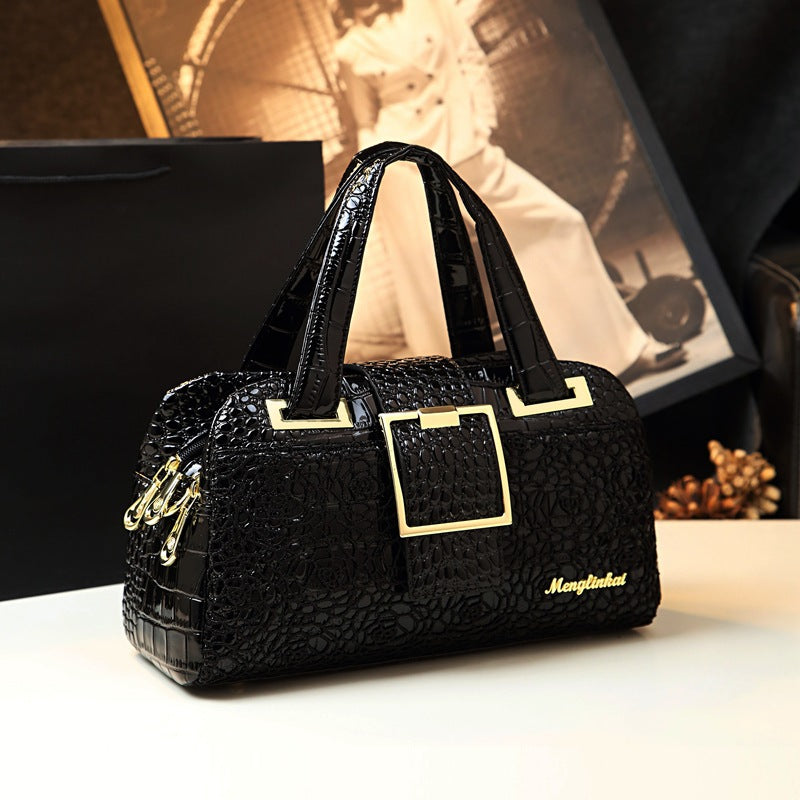E70-Large Capacity Large Bag Women's Lace Crocodile Pattern Handbag Multifunctional Mom Bag Shoulder Crossbody Bag