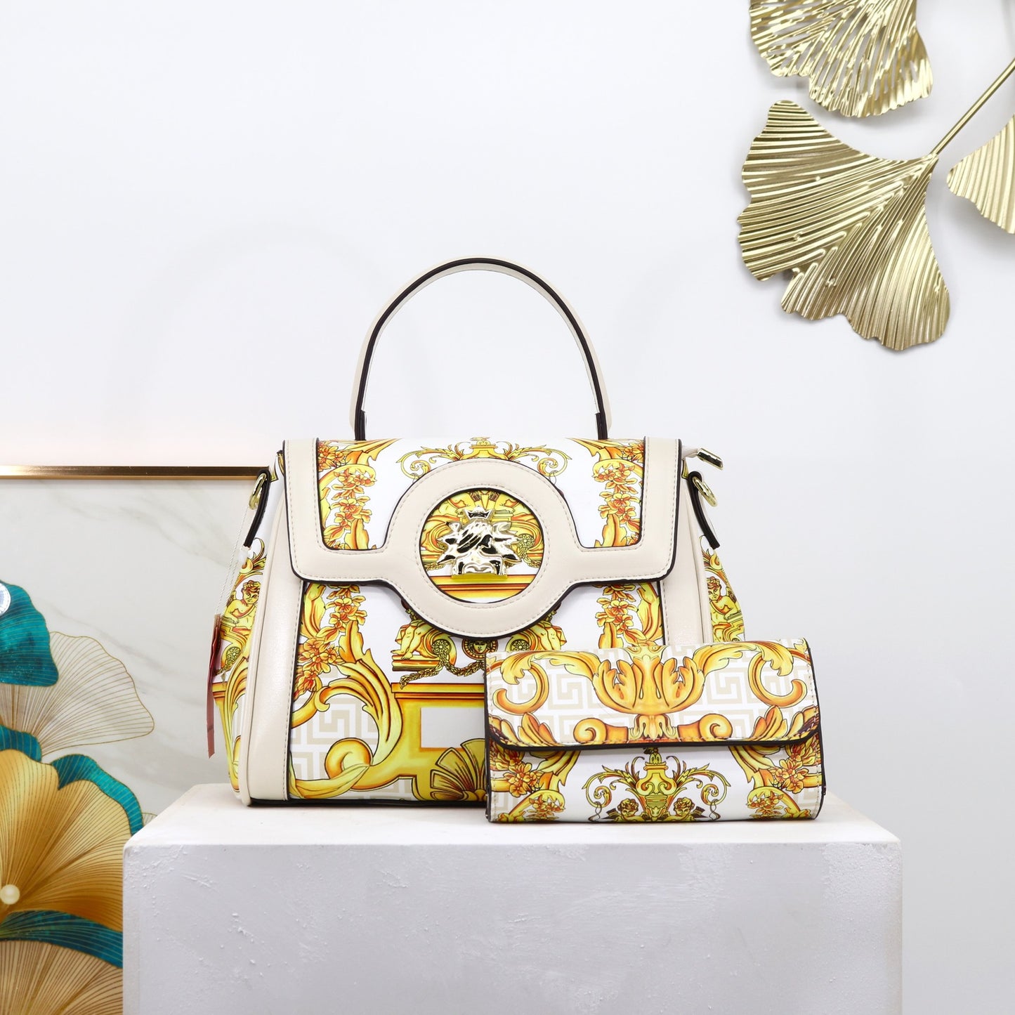E103-New women's high-quality printed wallet and mother-in-law shoulder bag large capacity handbag