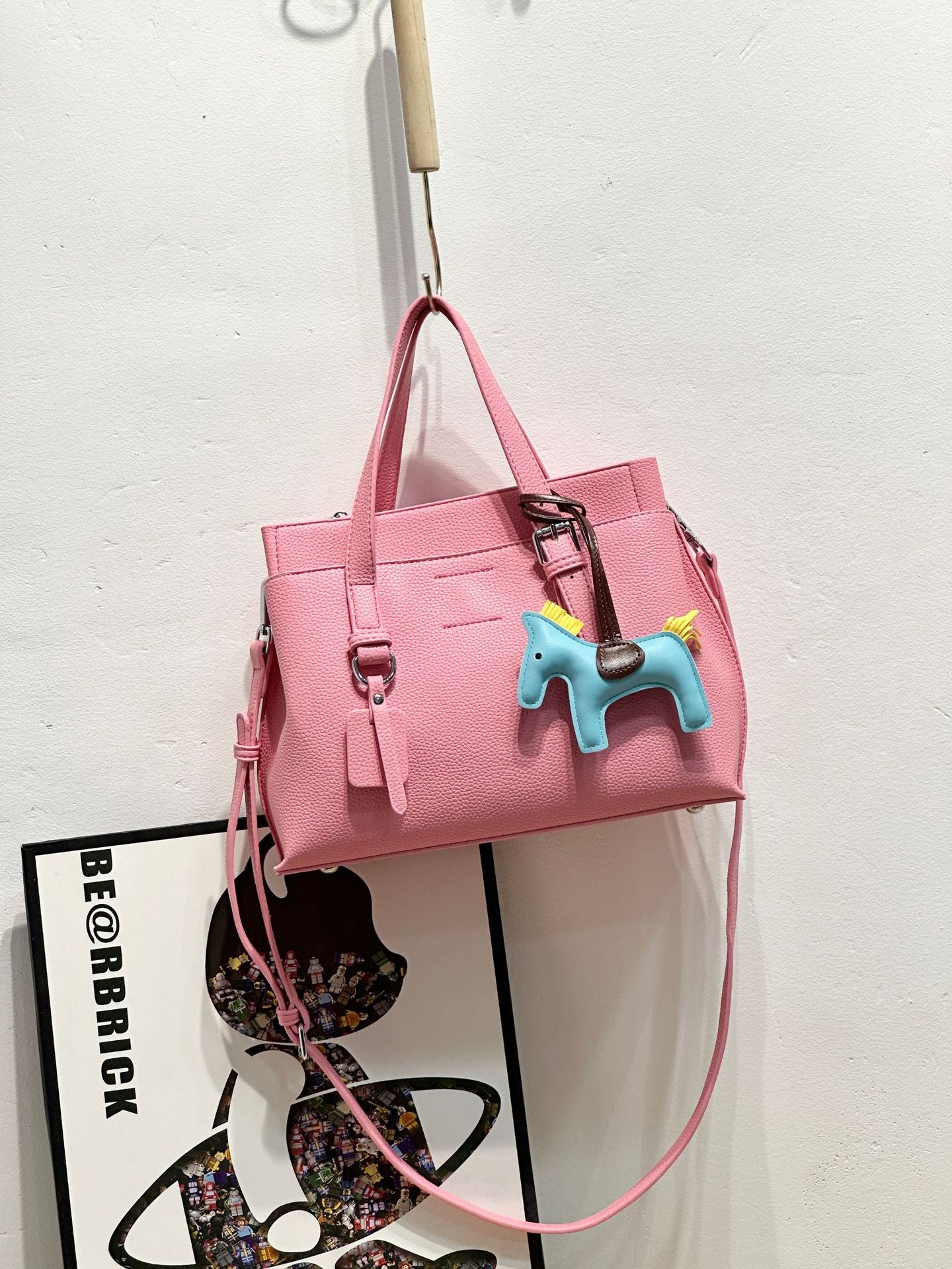 E126-New style women's high quality PU material women's bucket bag large capacity handbag with accessories tote bag