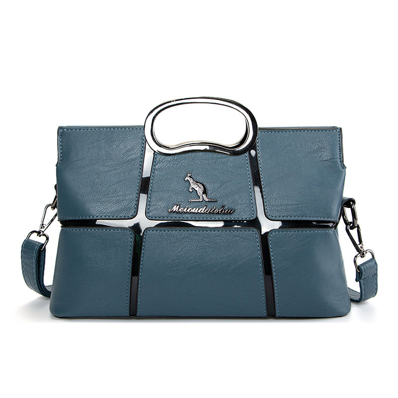 C35-Ladies large-capacity kangaroo shoulder bag spliced crossbody bag handbag