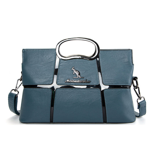 C35-Ladies large-capacity kangaroo shoulder bag spliced crossbody bag handbag