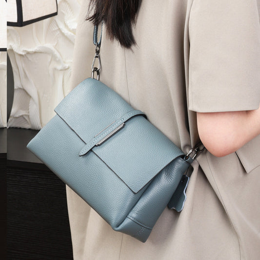 E02-【Genuine leather】Women's first-layer cowhide crossbody shoulder bag simple armpit bag mother bag