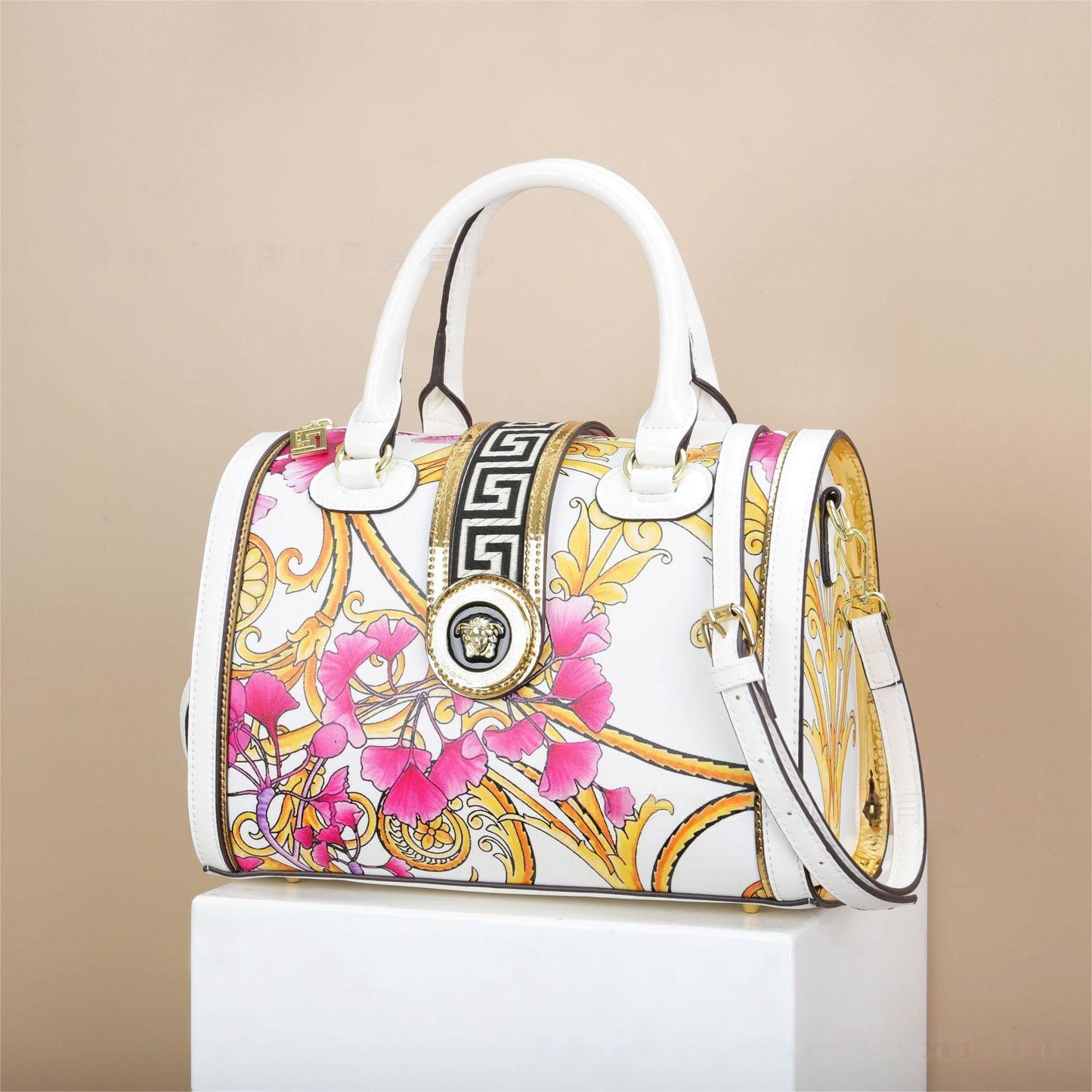 E102-New style women's large-capacity flower pattern handbag printed multi-compartment pillow bag tote bag