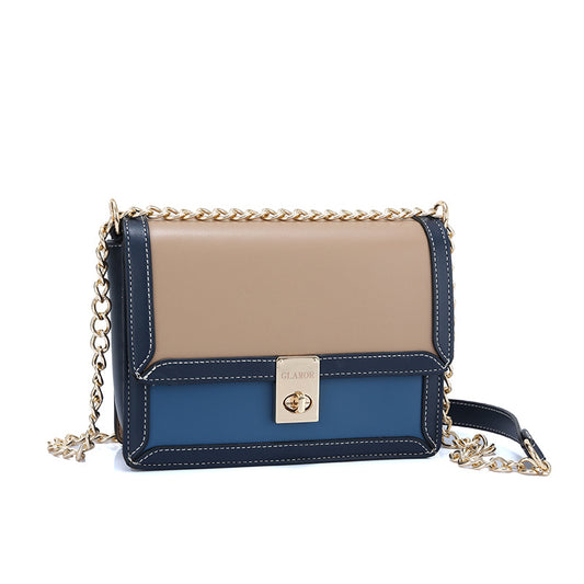 E125-New style ladies multi-compartment chain bag high quality small square bag color matching handbag