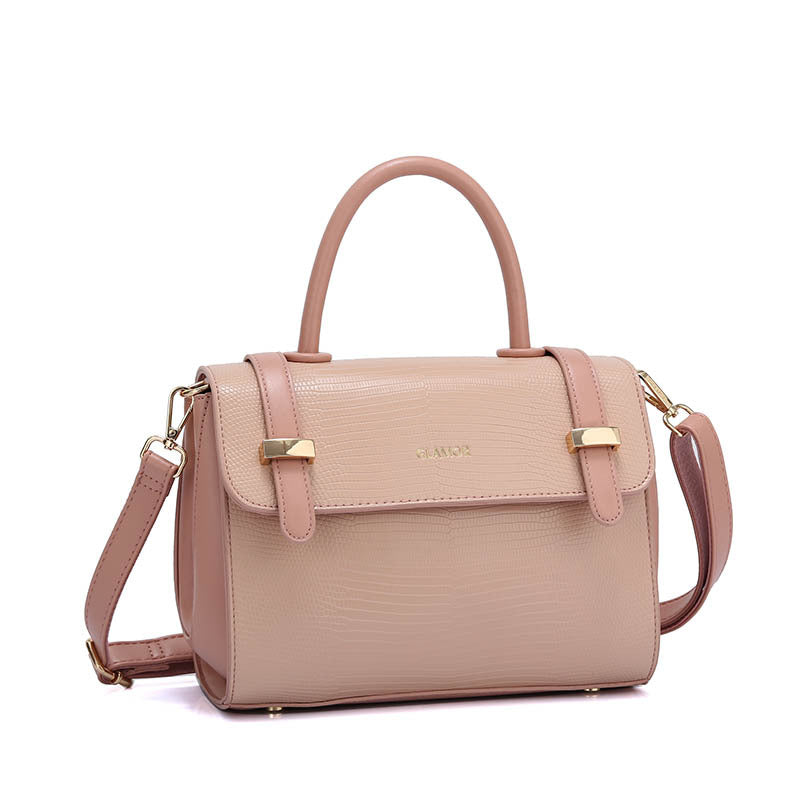 E123-New Women's PU Leather Lizard Pattern Shoulder Bag Crossbody Bag Retro Messenger Bag Handbag Multi-compartment Tote Bag
