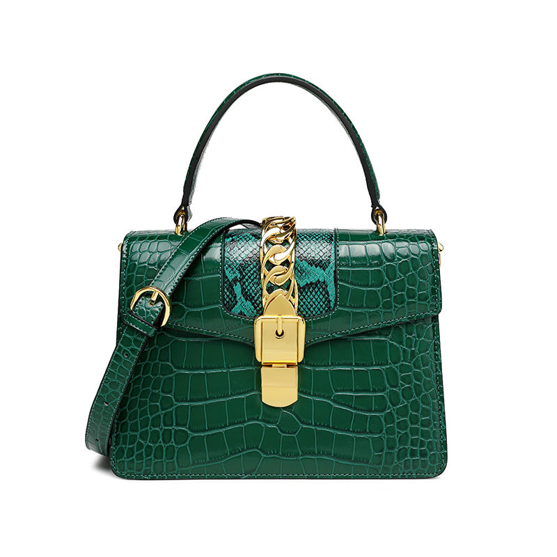 E118-New Women's Crocodile Pattern Handbag Fashion Light Luxury Shoulder Bag Temperament Crossbody Bag Small Square Bag Tote Bag