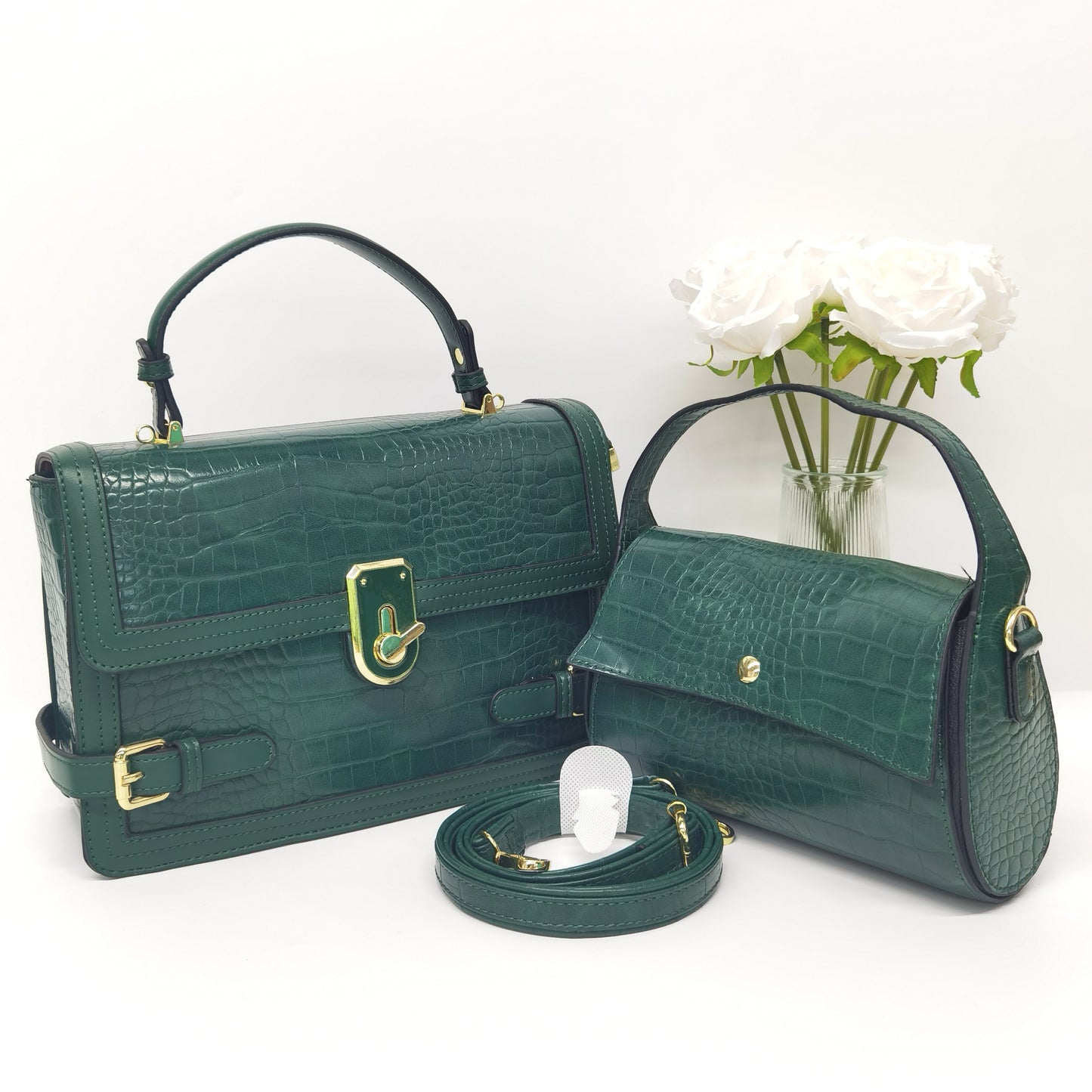 E07-New Women's Large Capacity Stone Pattern Shoulder Crossbody Bag with Wallet Small Square Bag Multi-compartment Handbag